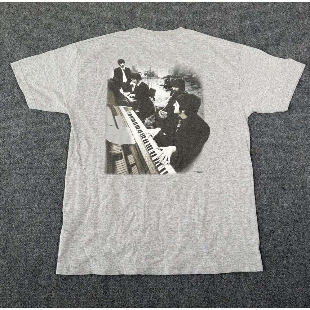 VINTAGE The Beatles Shirt Mens Large Gray 2002 Apple Corps‎ Band Graphic Delta